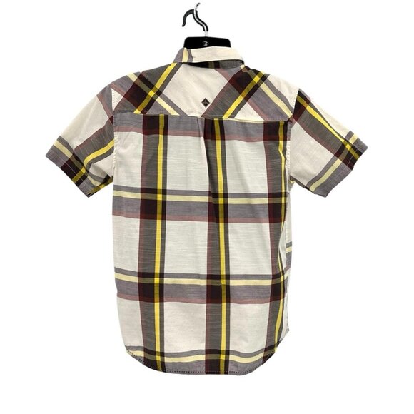prAna Mens Button Front Short Sleeve Shirt Size Large Plaid Casual - Picture 4 of 10